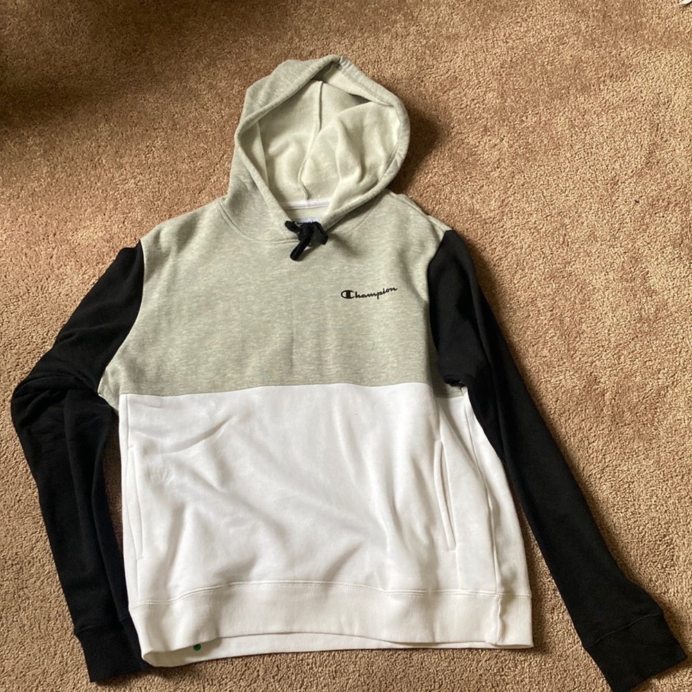Champion Black,Grey, and White hoodie